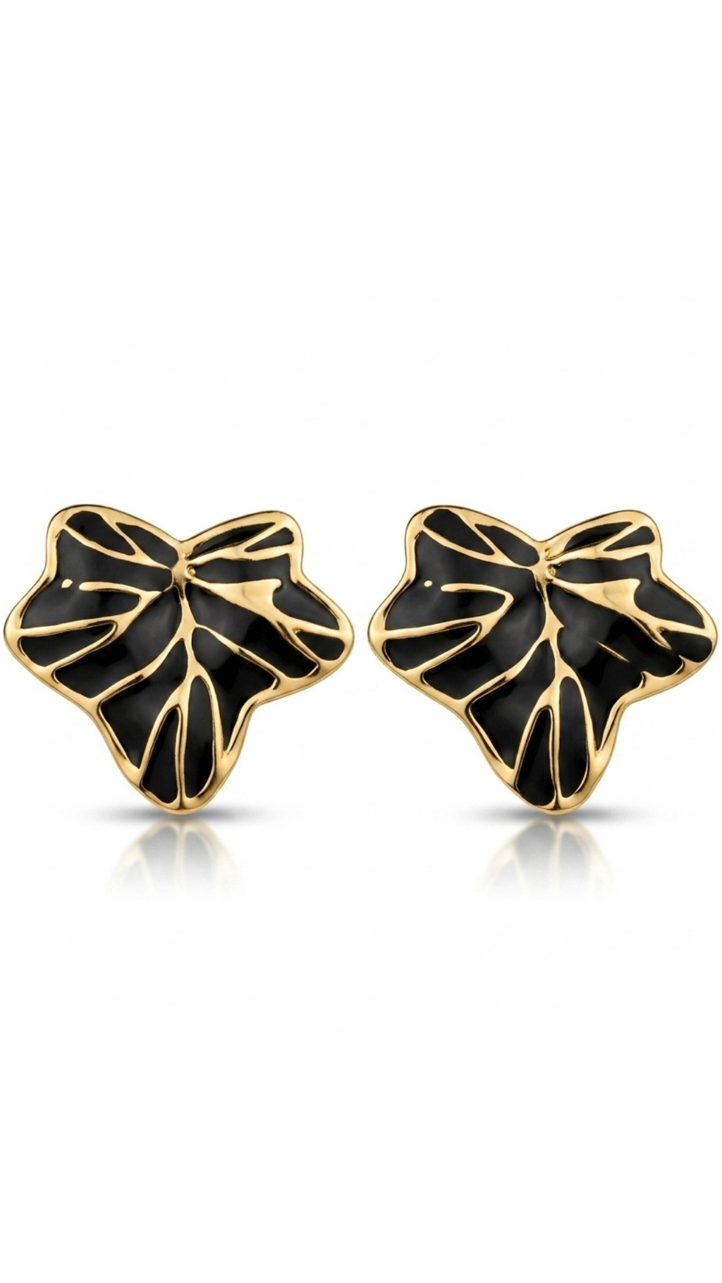 Onyx Leaf Earrings
