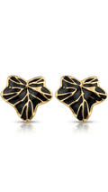 Onyx Leaf Earrings