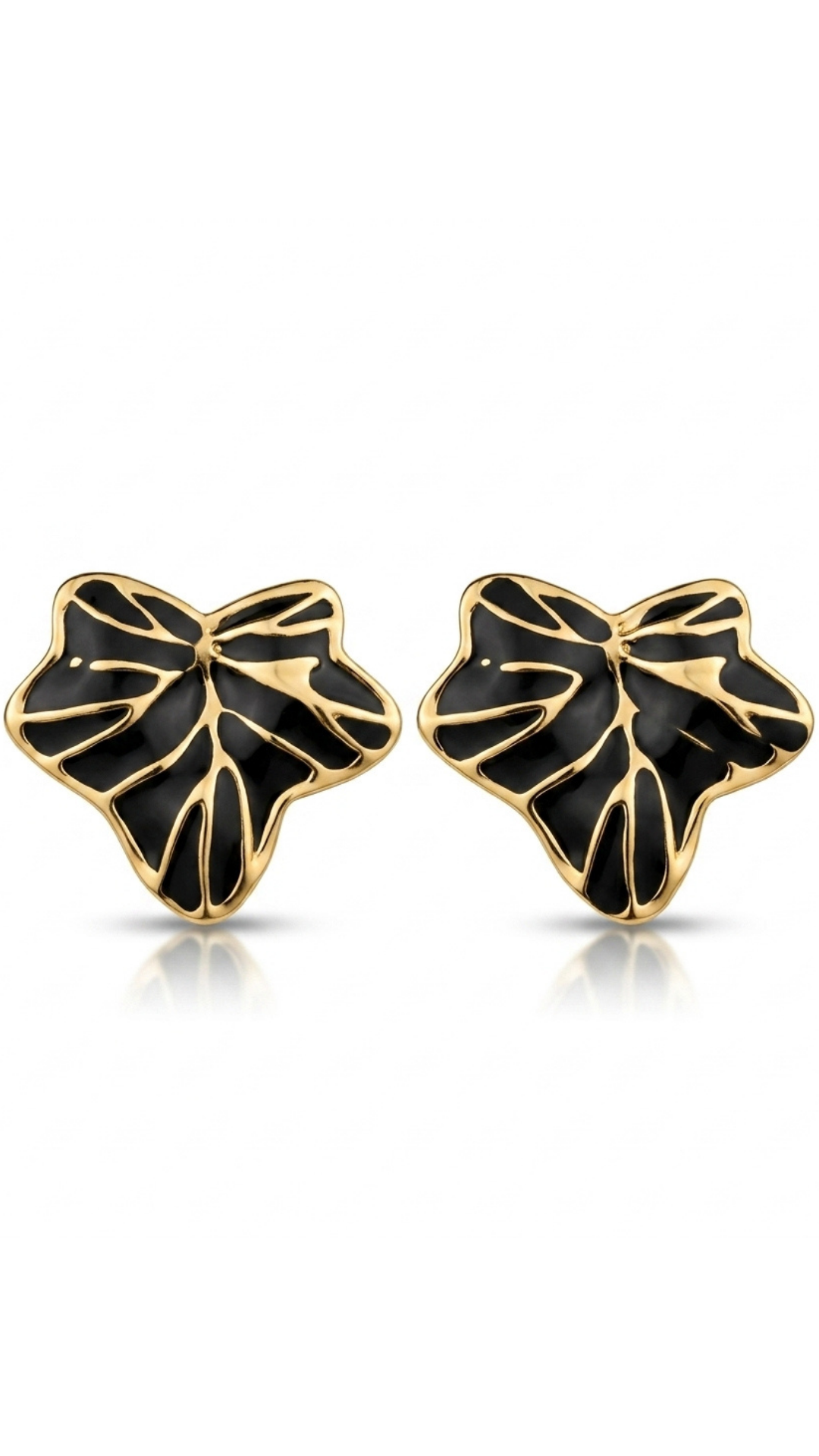 Onyx Leaf Earrings
