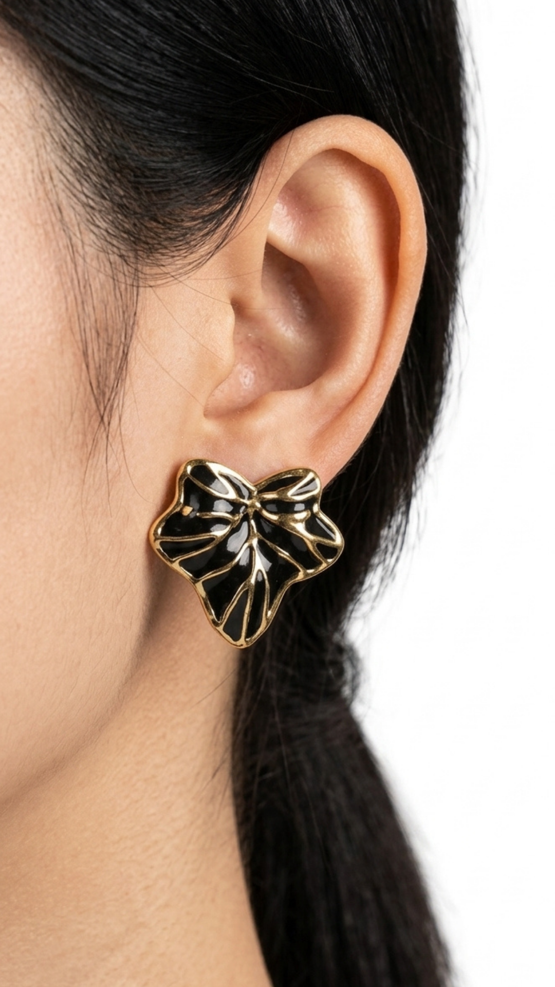 Onyx Leaf Earrings