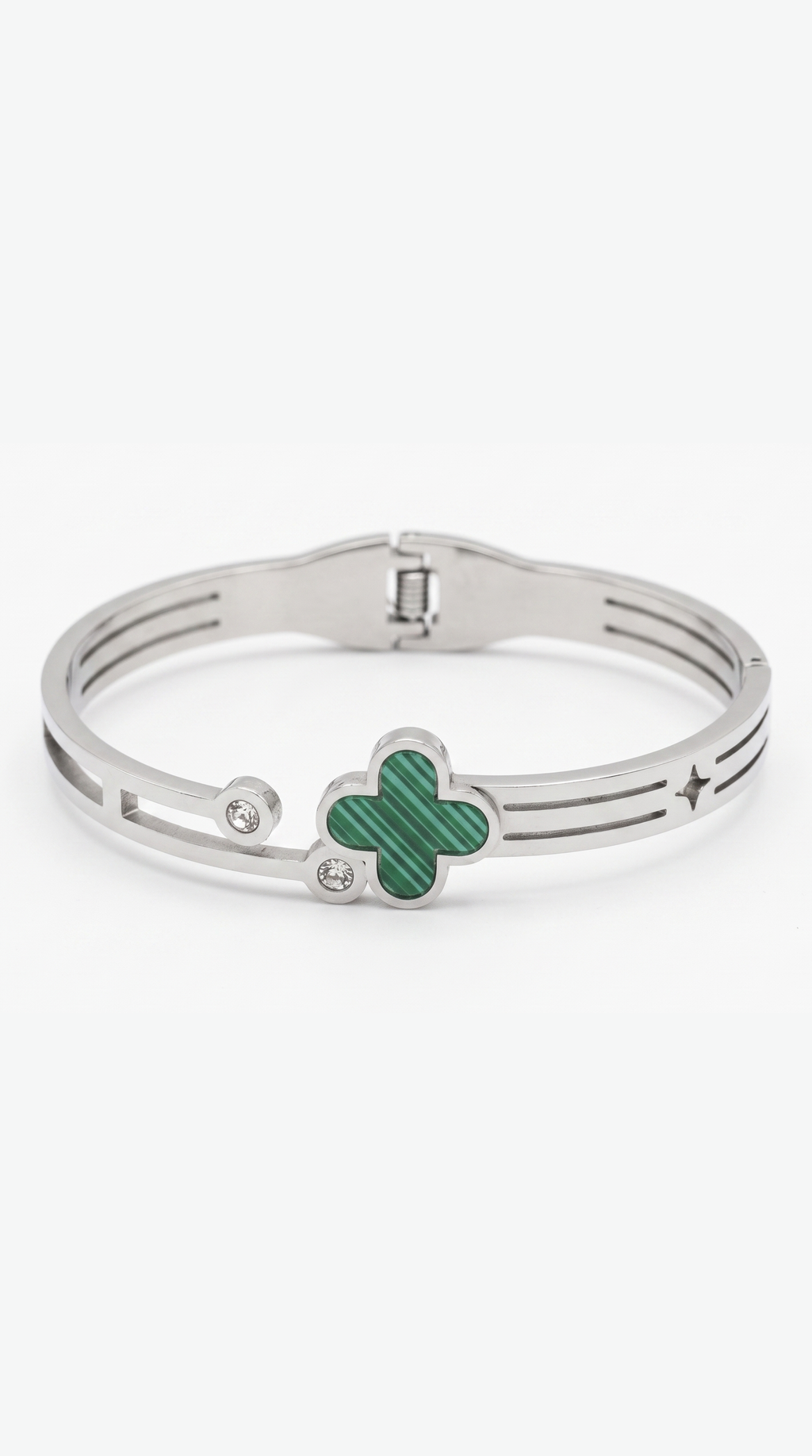 Emerld Clover Cuff Bracelet