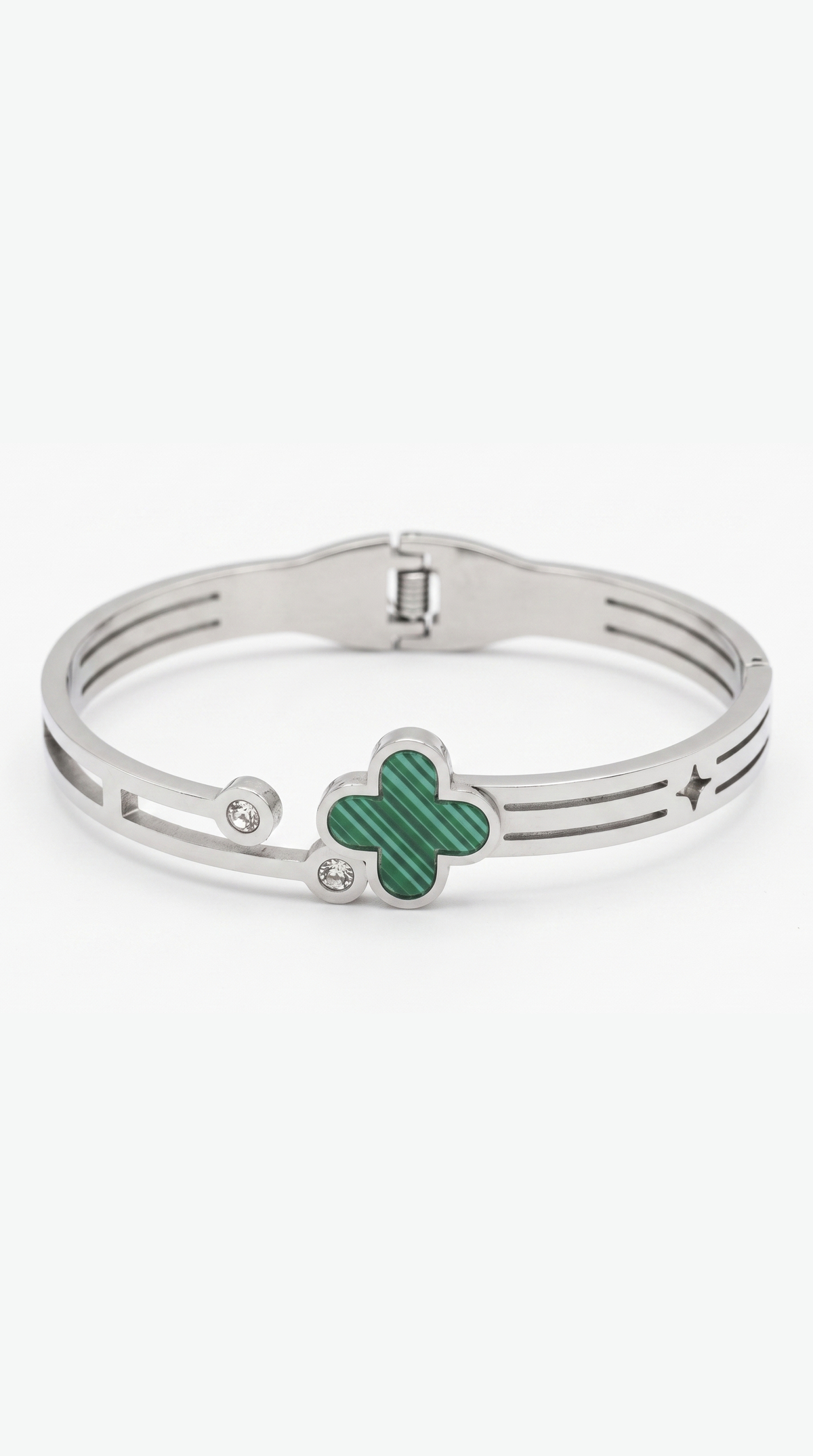 Emerld Clover Cuff Bracelet