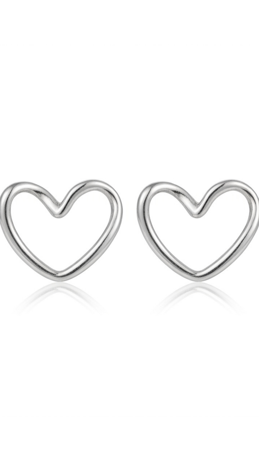 Silver Heart Studs
