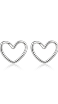 Silver Heart Studs