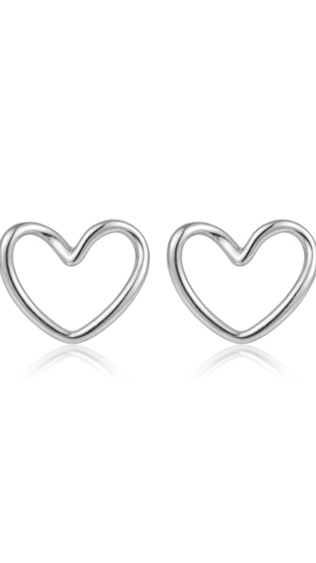 Silver Heart Studs