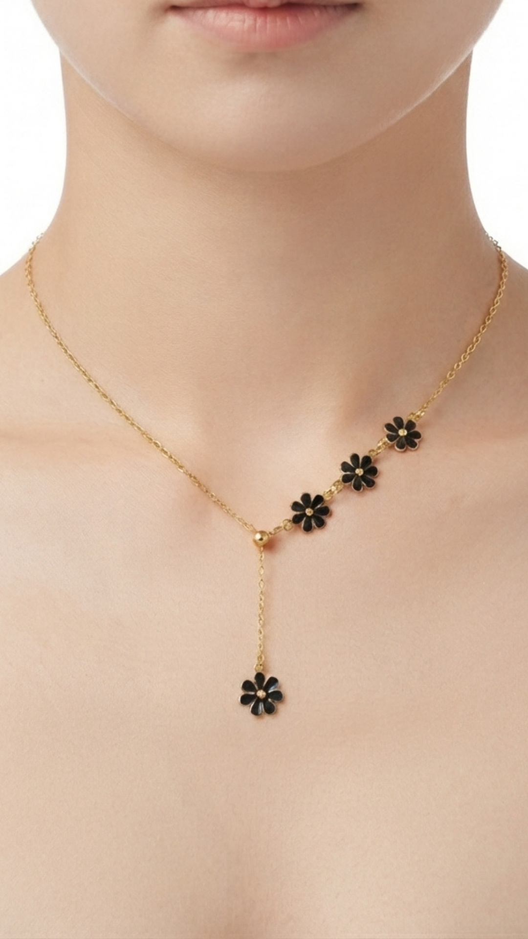 Midnight Bloom Y-Necklace Pendant