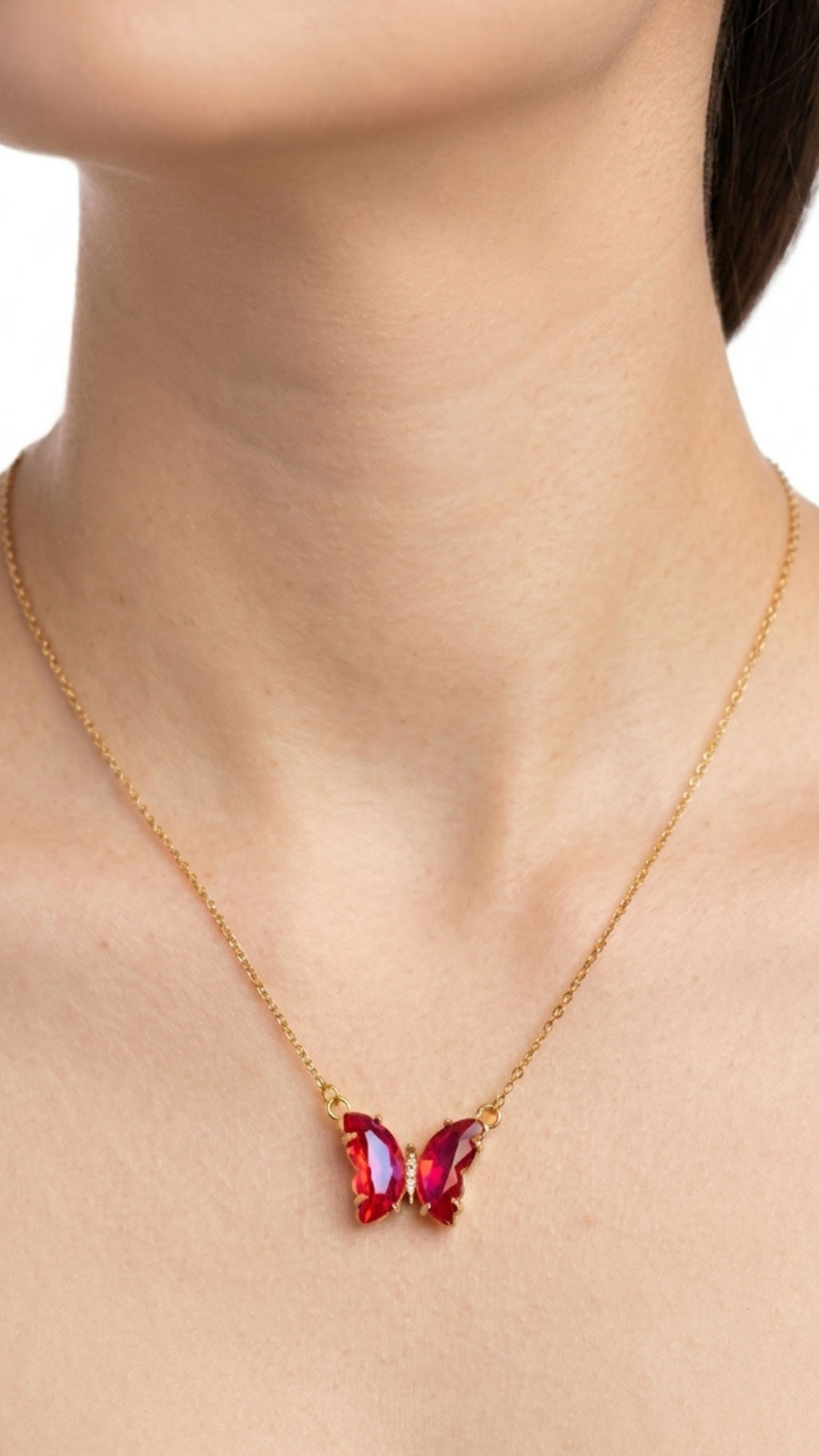 Crimson Butterfly Pendant