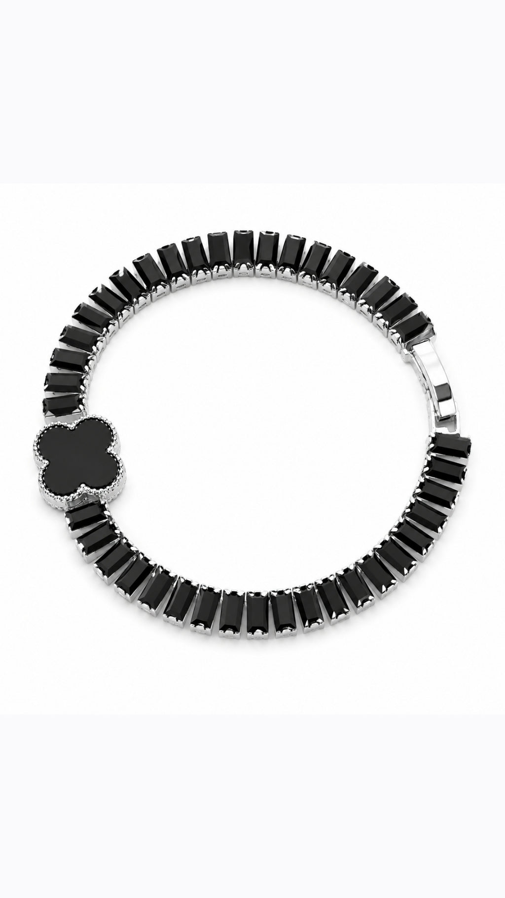 Onyx Clover Tennis Bracelet