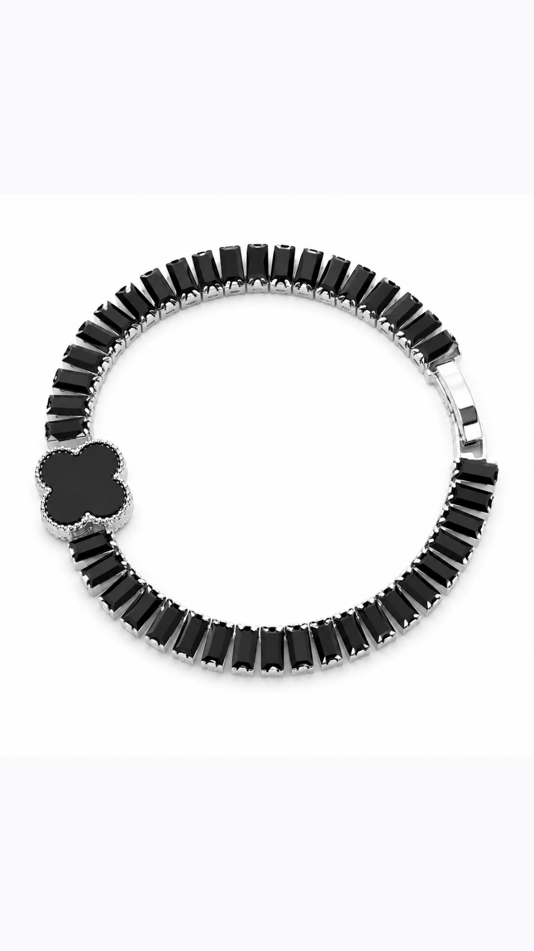 Onyx Clover Tennis Bracelet
