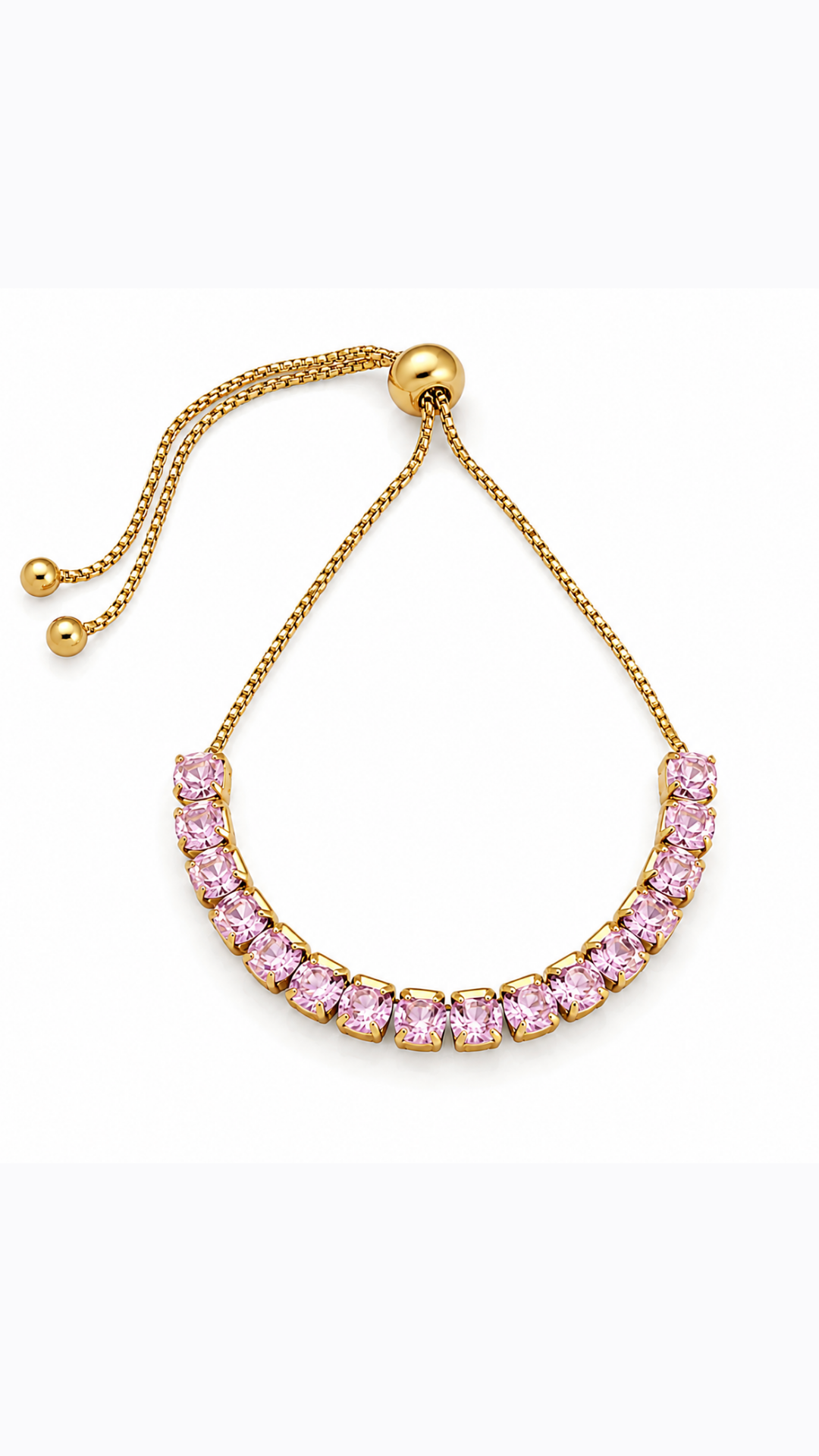 Pink Crystal Tennis Bracelet