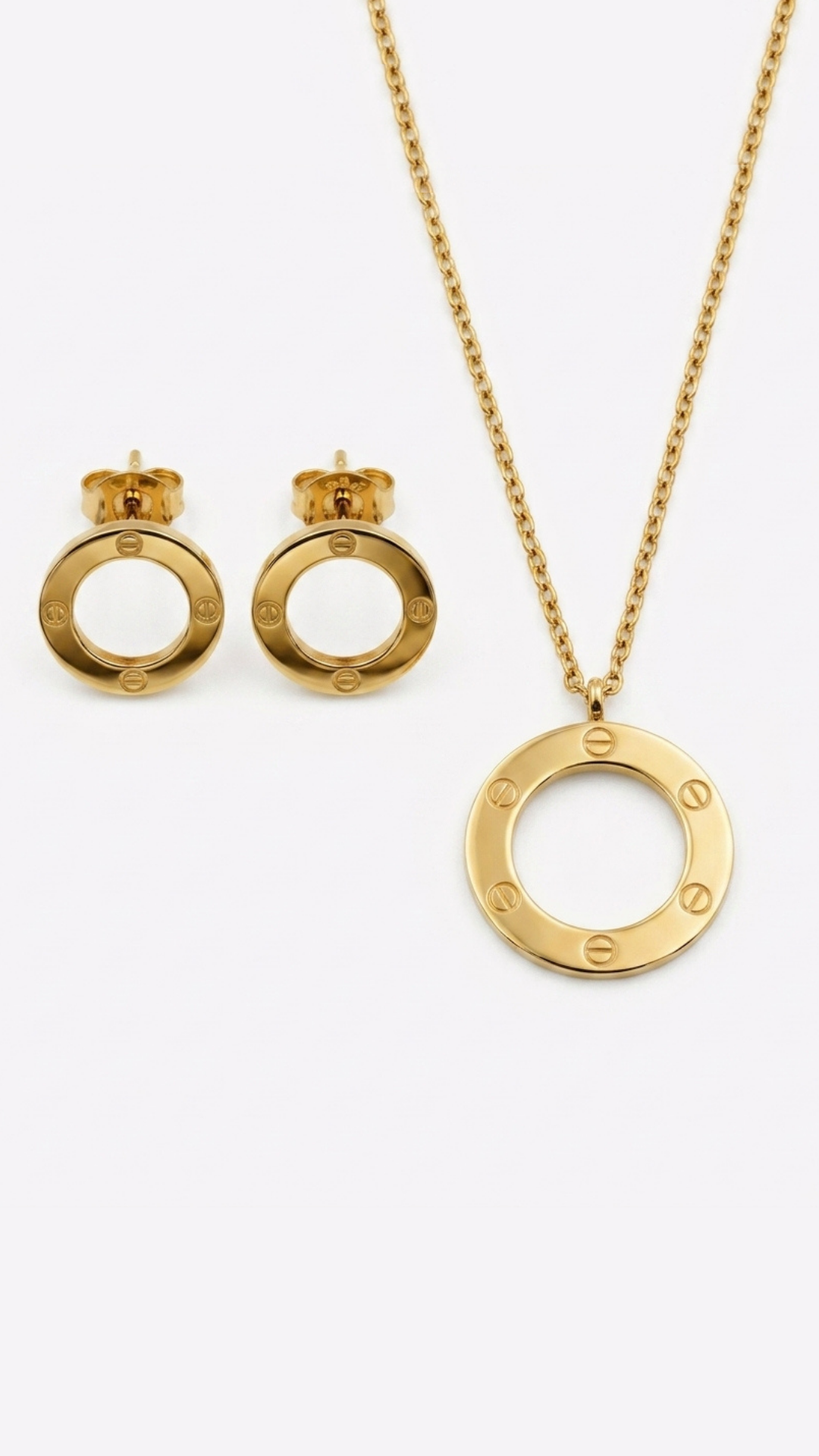 Screw Pendant & Studs Set
