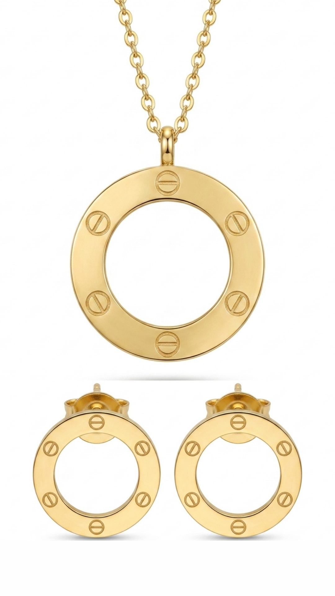 Screw Pendant & Studs Set