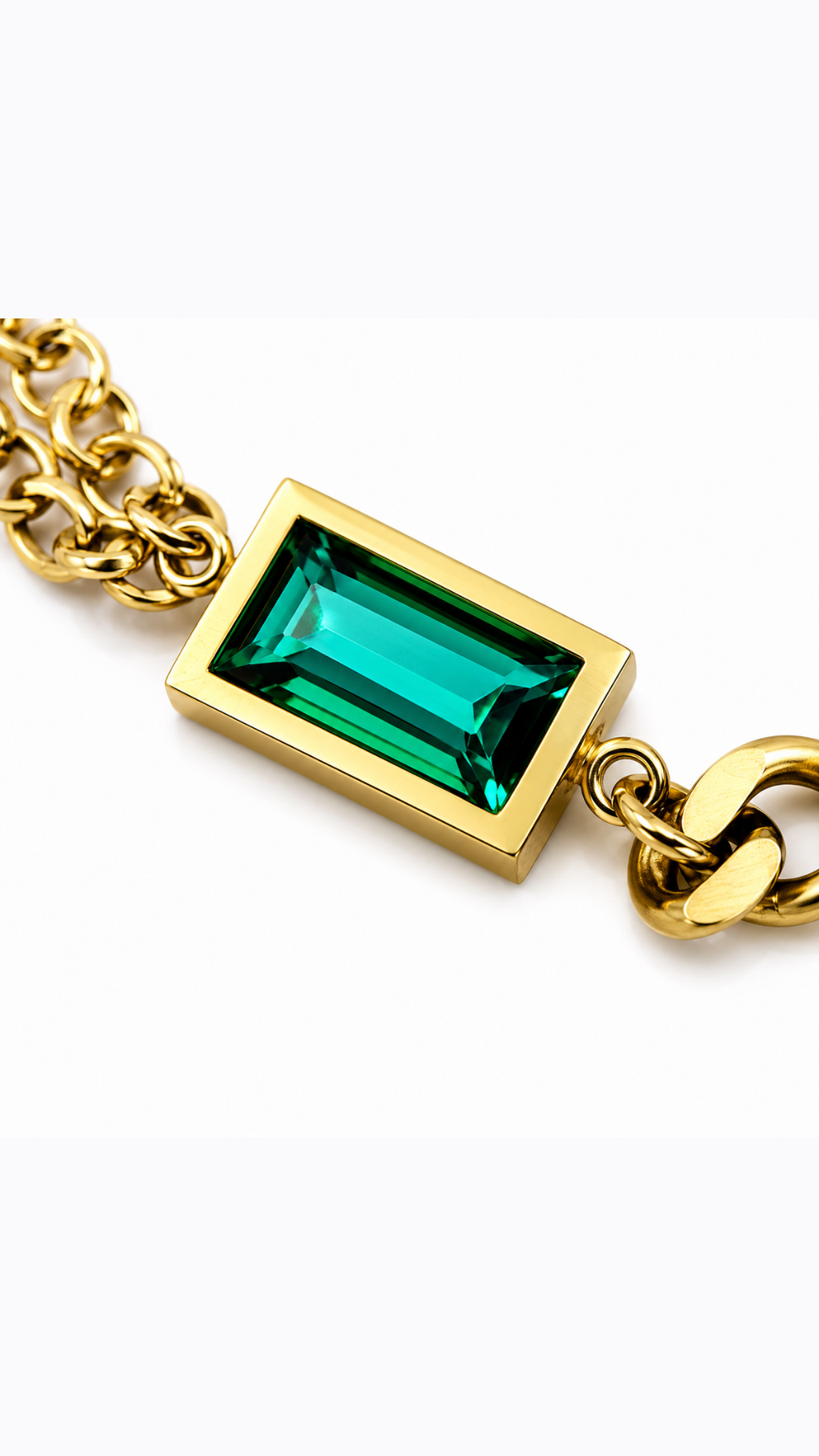 Emerald Link Double Chain Bracelet