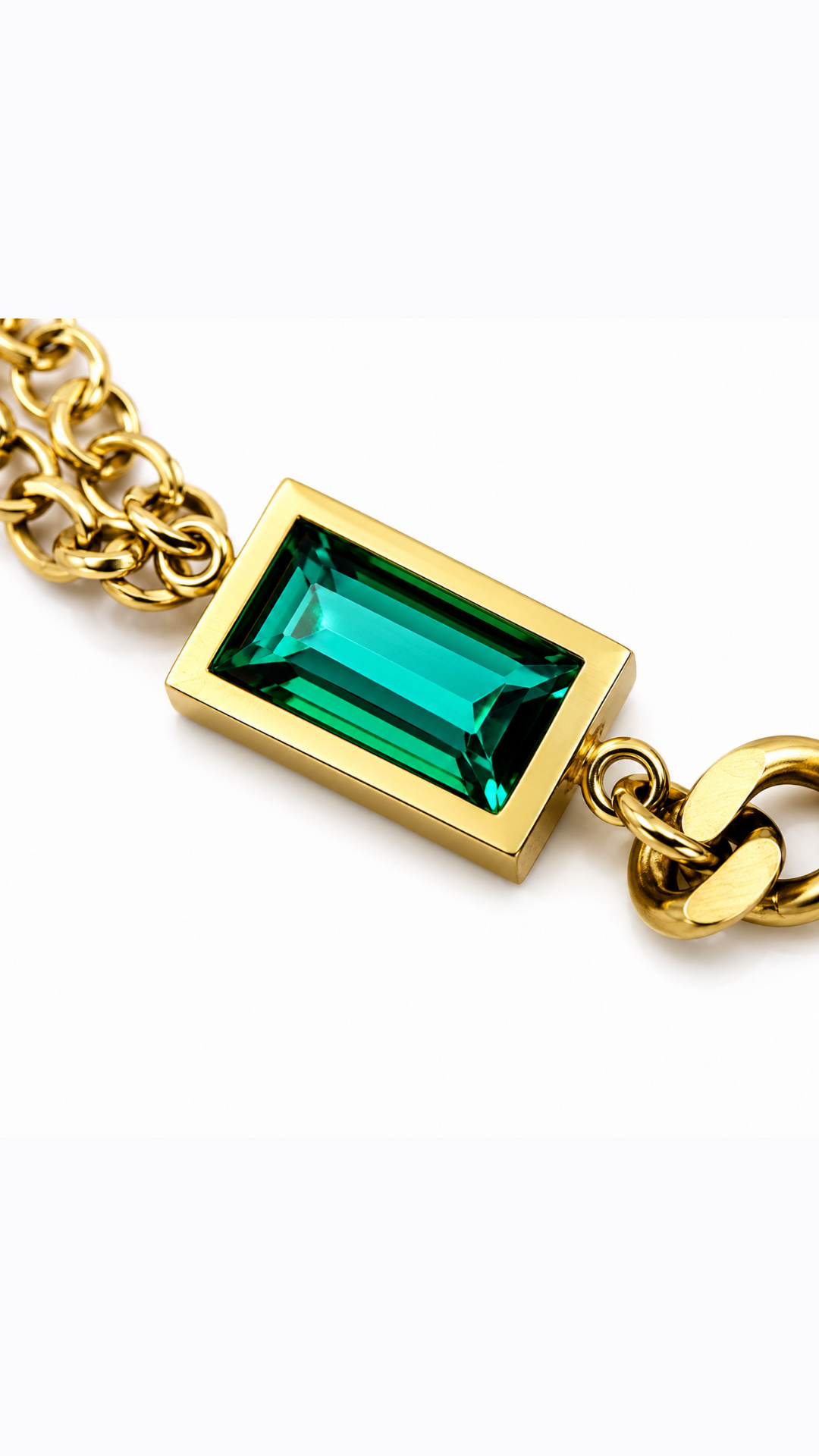 Emerald Link Double Chain Bracelet