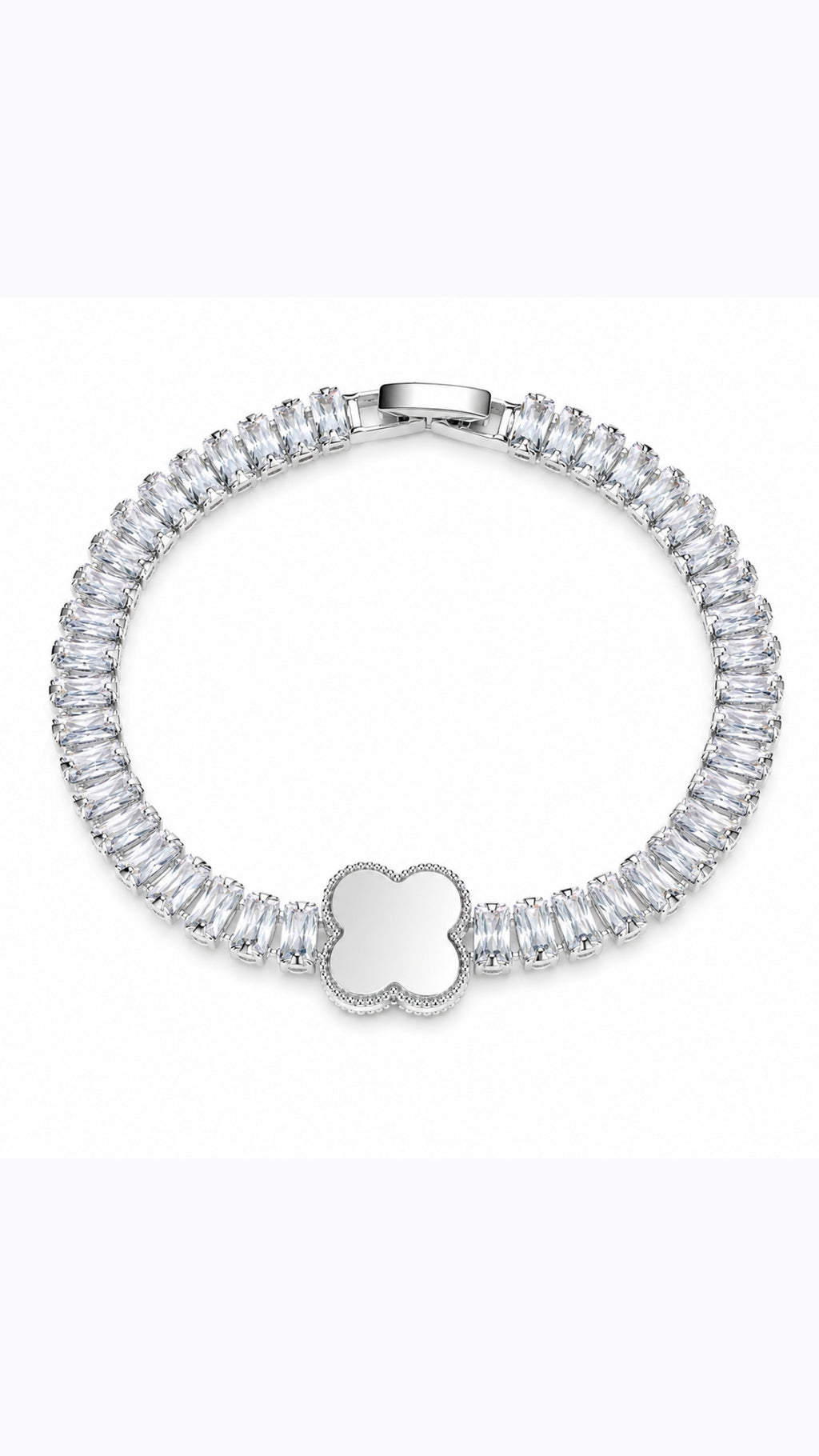 Onyx Clover Tennis Bracelet
