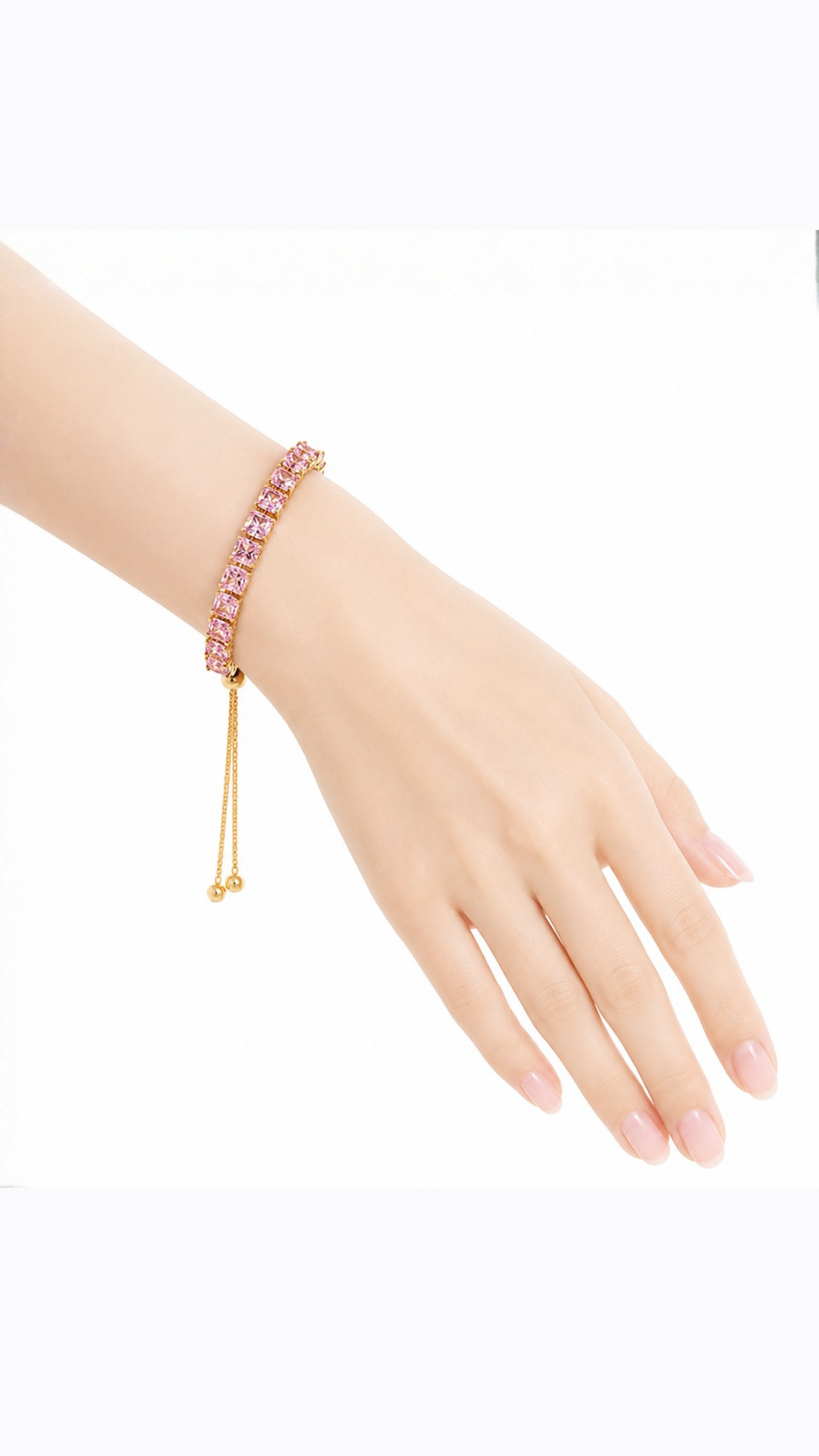 Pink Crystal Tennis Bracelet