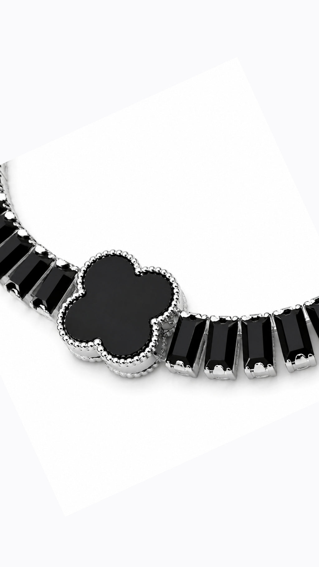 Onyx Clover Tennis Bracelet