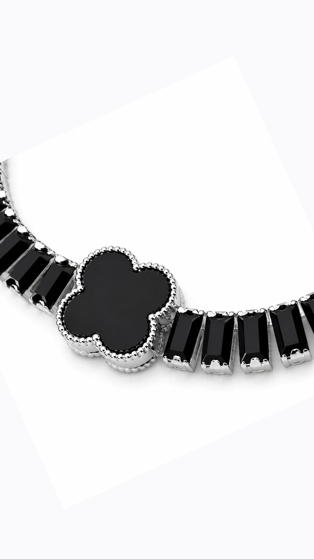 Onyx Clover Tennis Bracelet