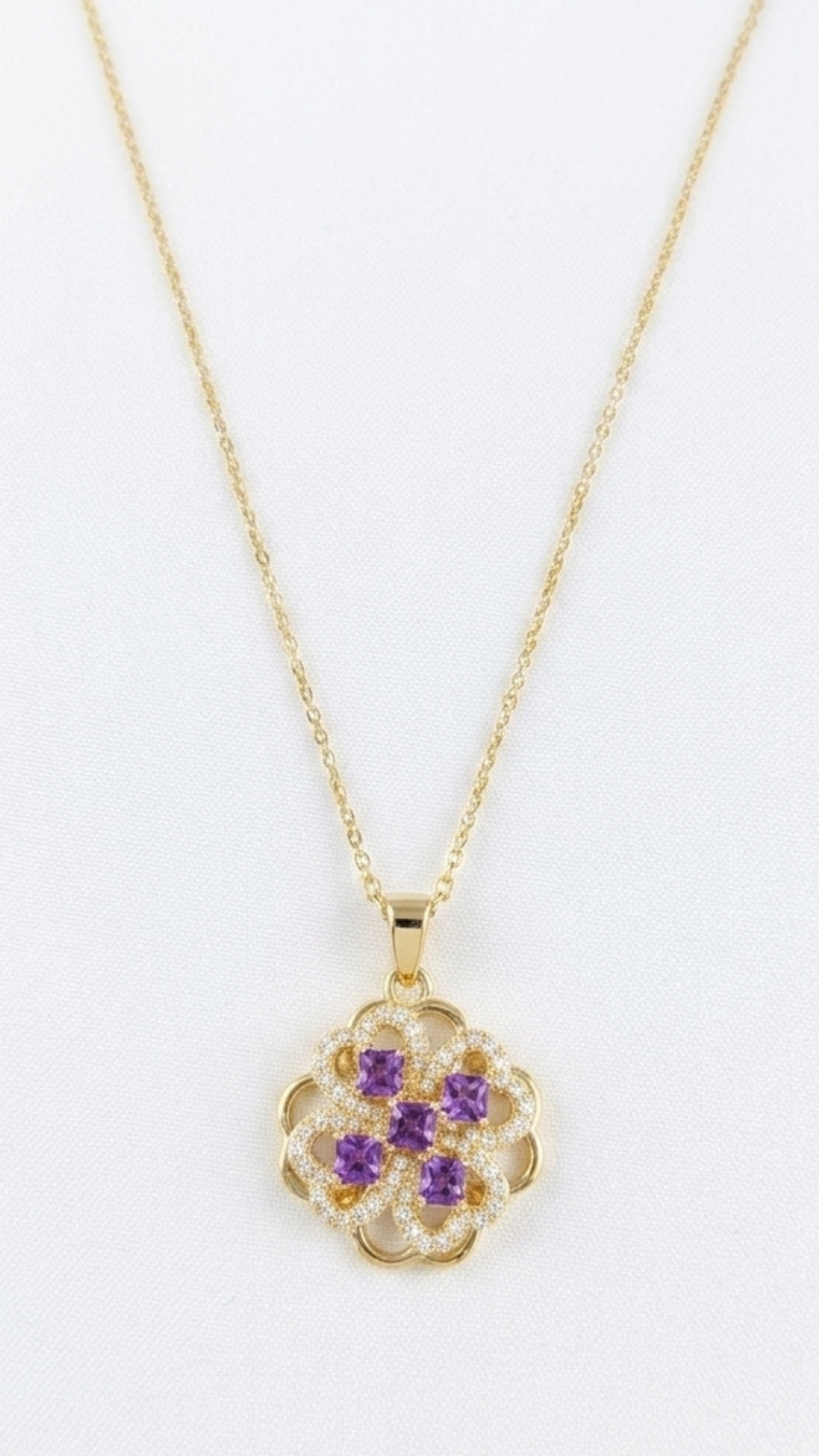 Amethyst Clover Fidget Pendant