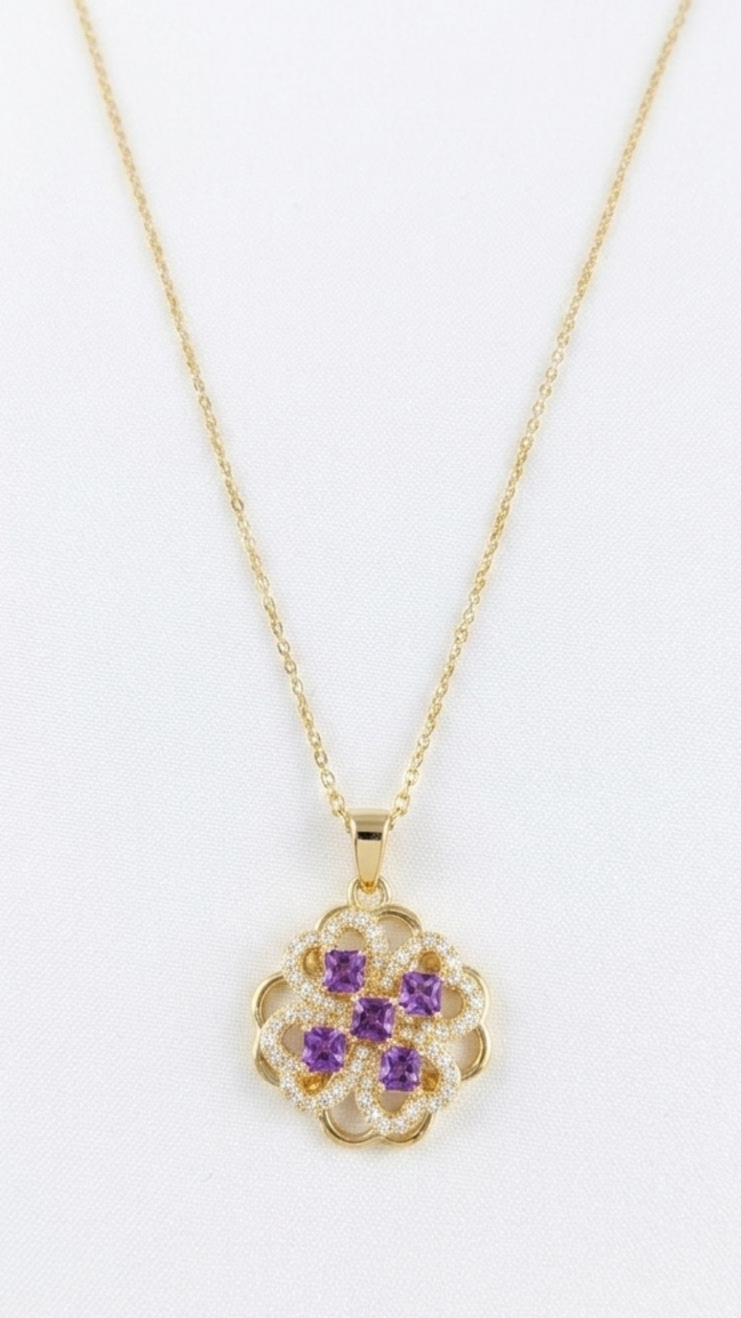 Amethyst Clover Fidget Pendant