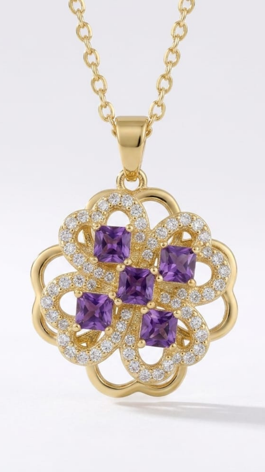 Amethyst Clover Fidget Pendant