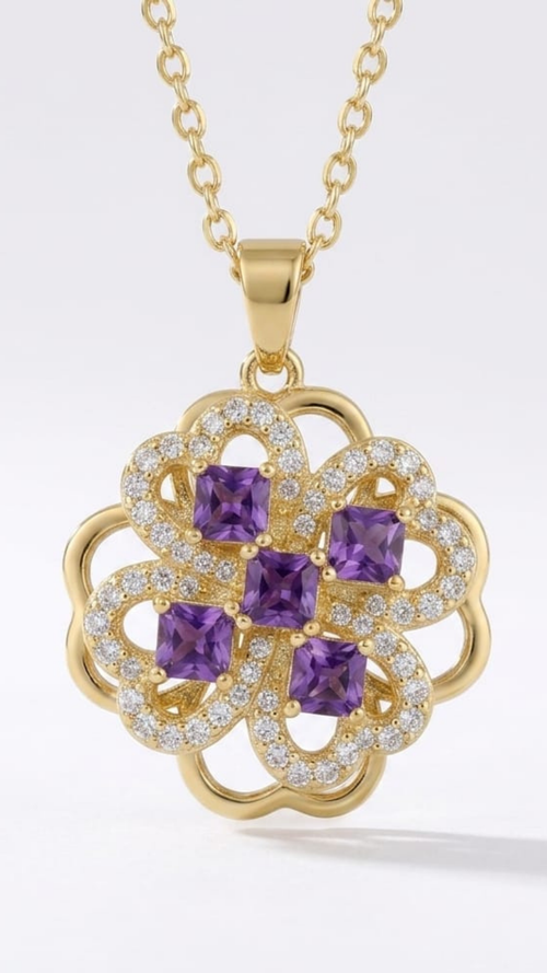 Amethyst Clover Fidget Pendant