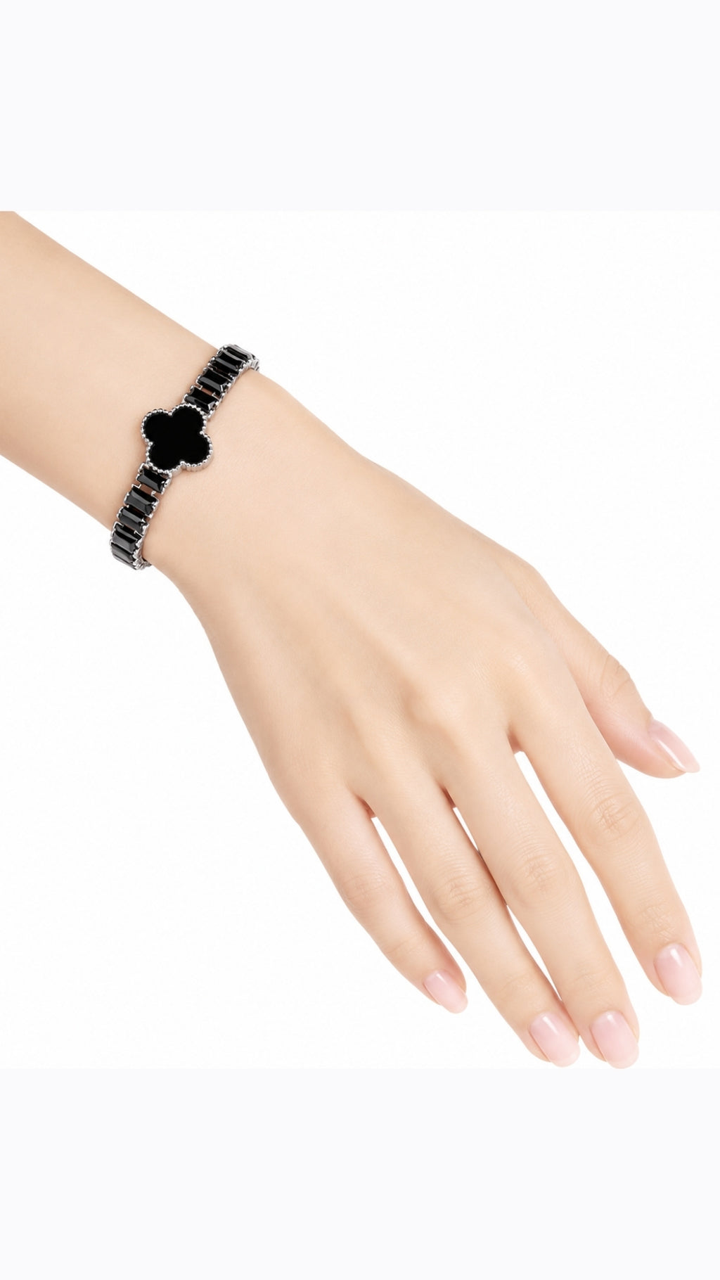 Onyx Clover Tennis Bracelet
