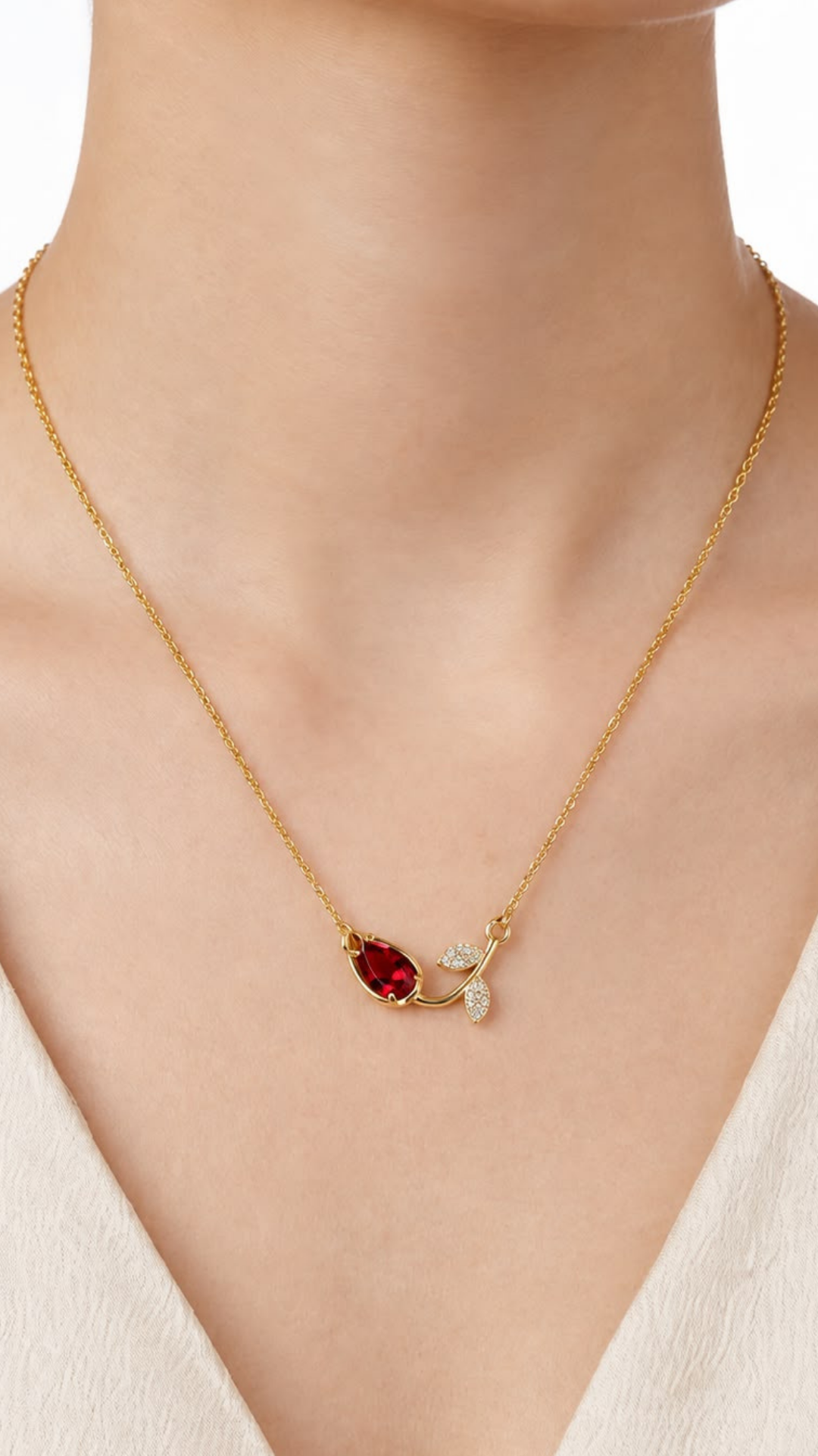 Ruby Tulip Pendant