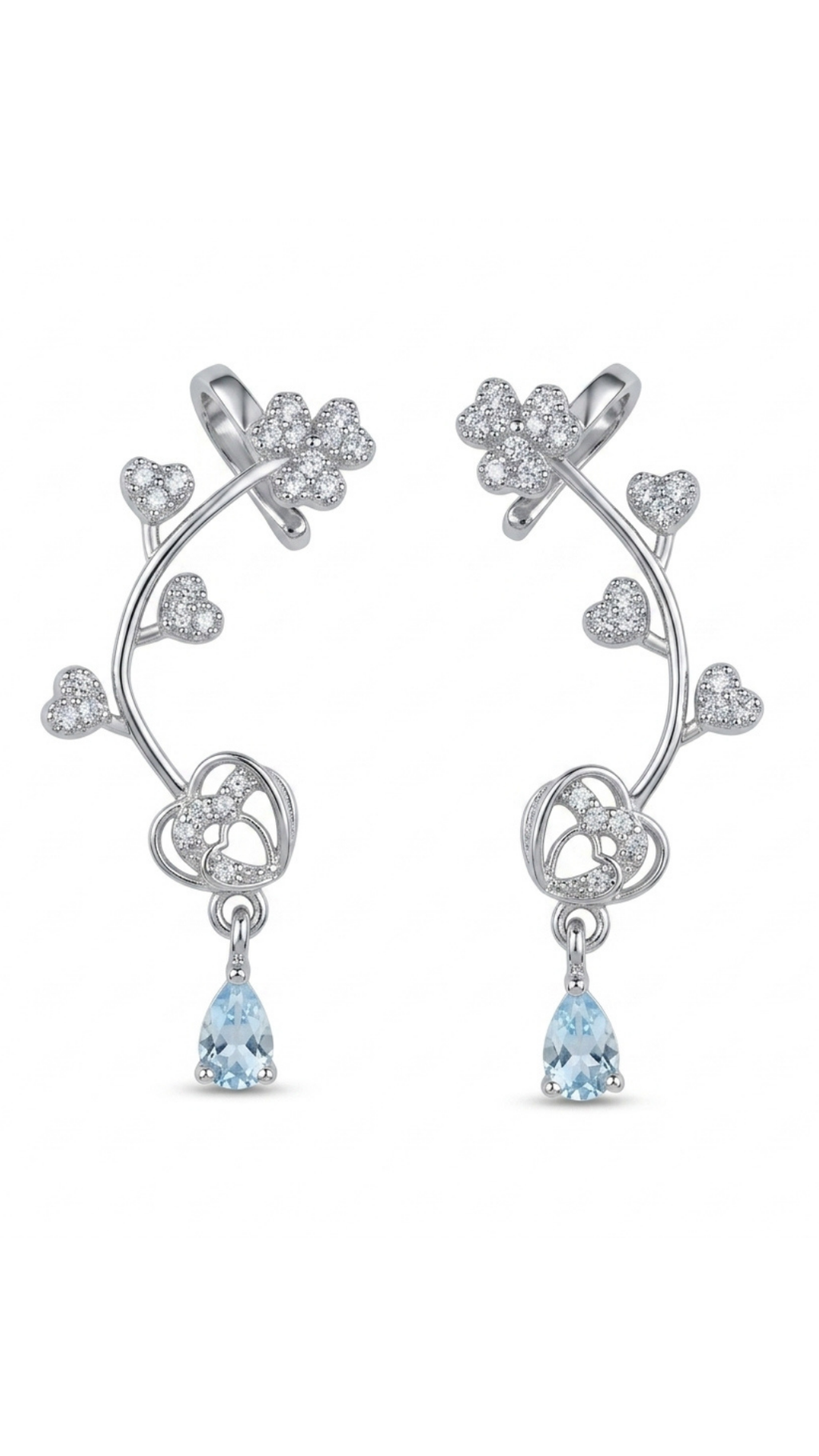 Clover Heart Ear Cuffs