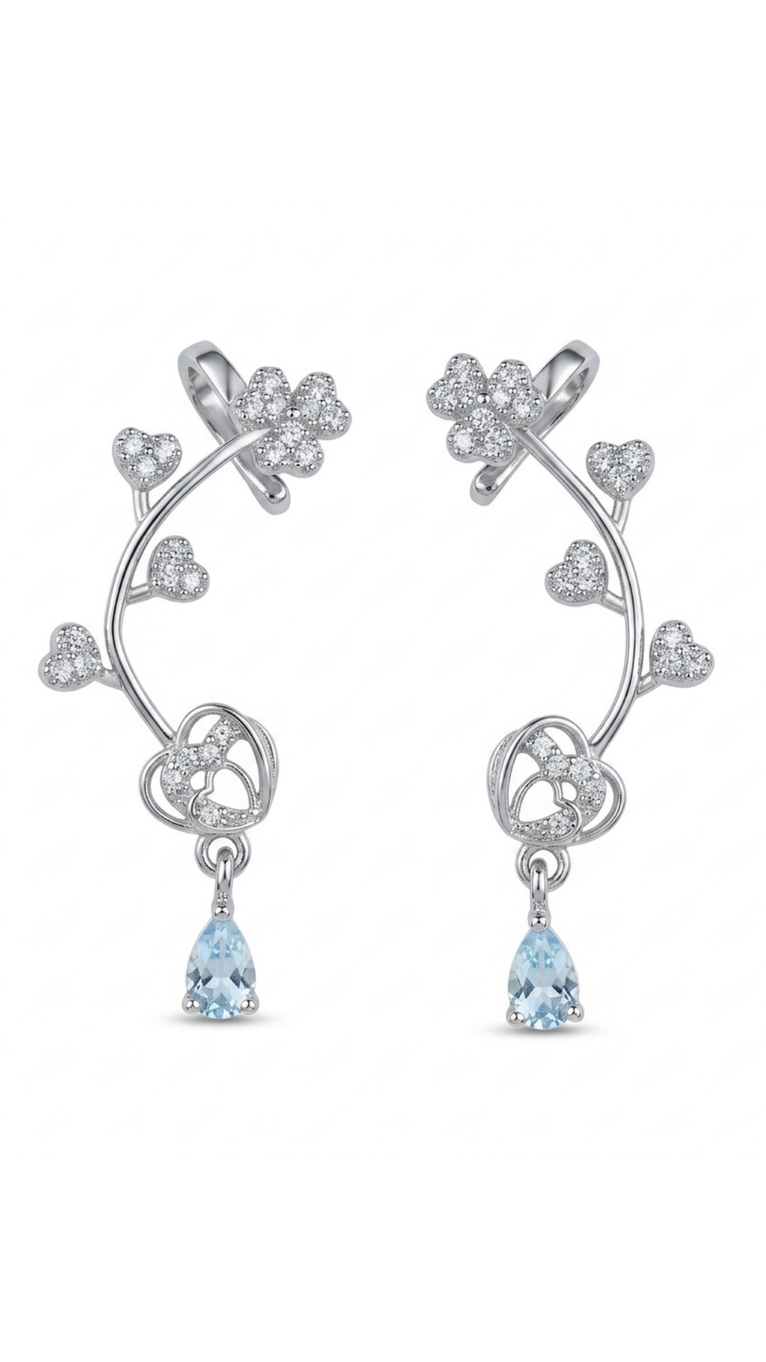 Clover Heart Ear Cuffs
