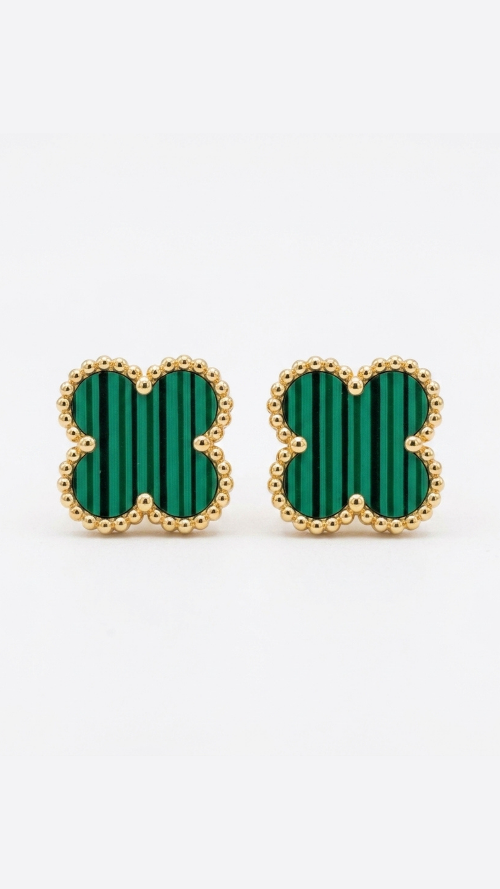 Emerald Clover Studs