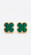 Emerald Clover Studs