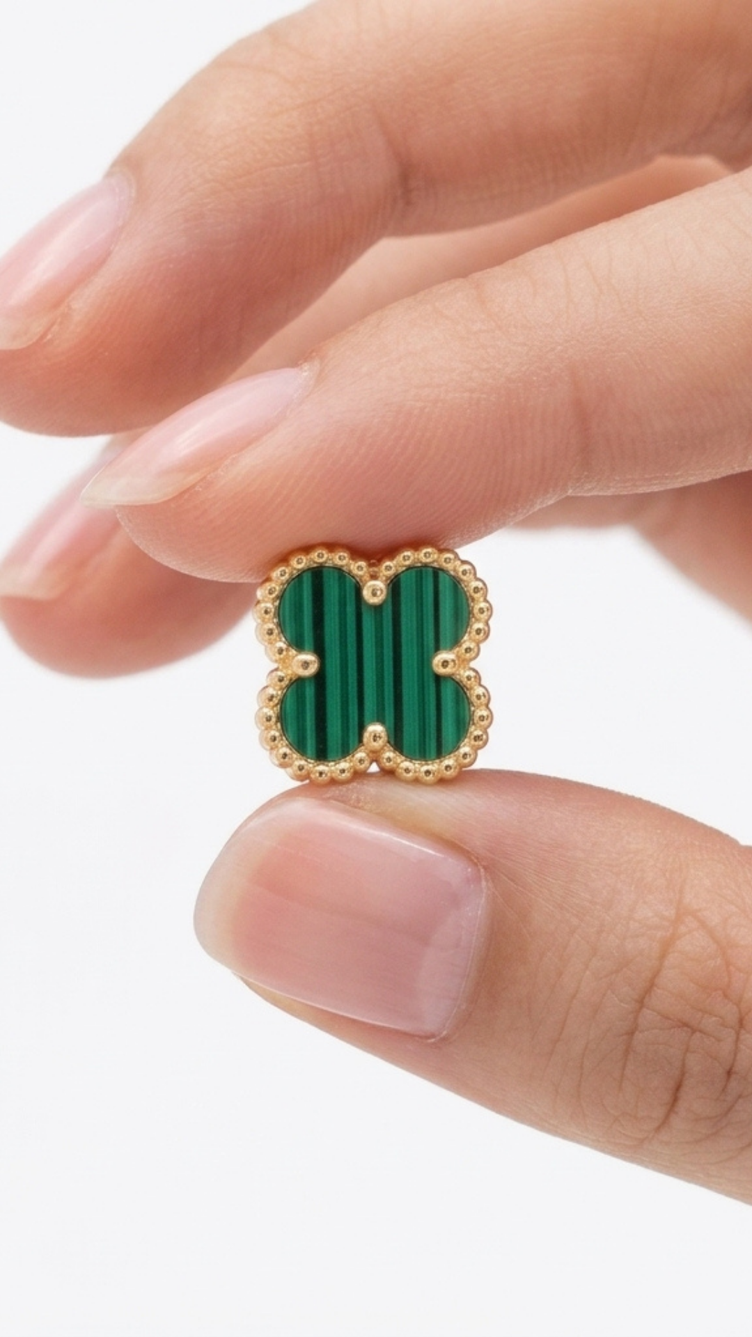 Emerald Clover Studs