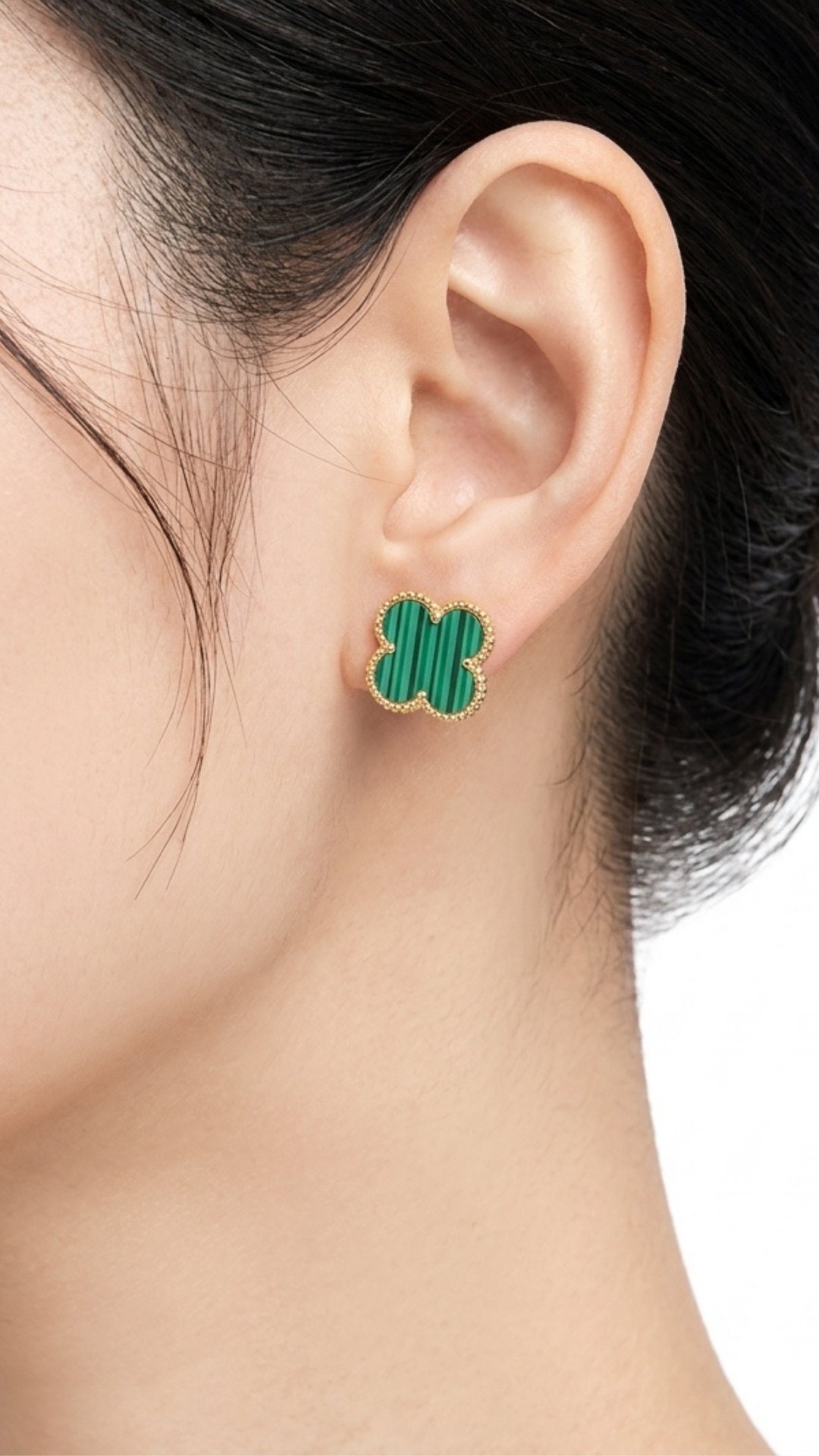 Emerald Clover Studs