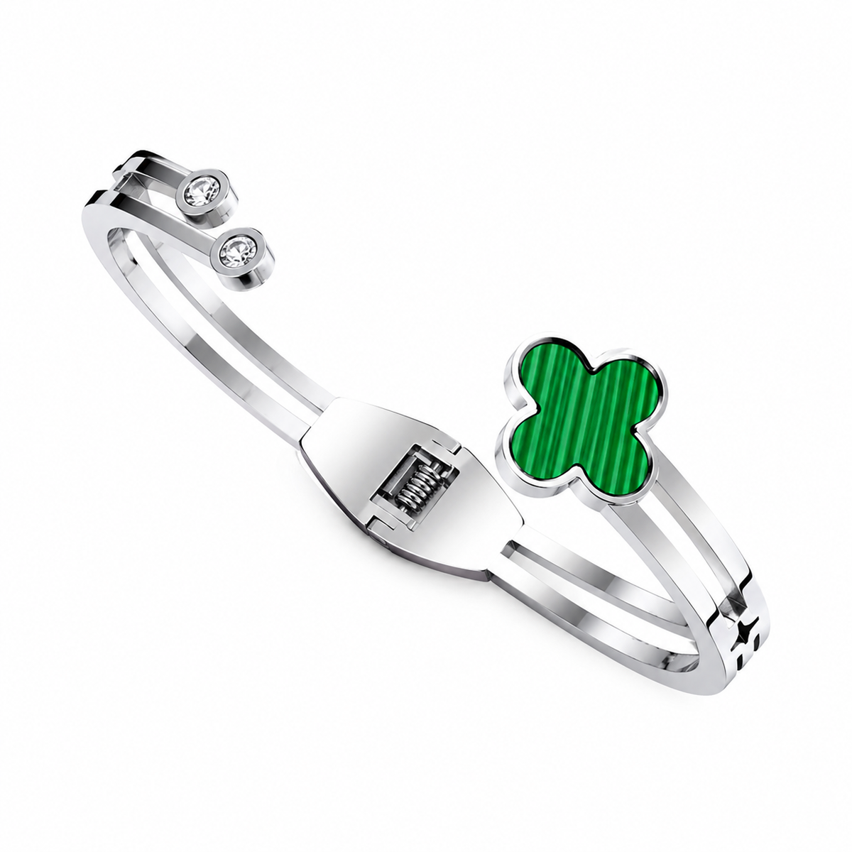 Emerld Clover Cuff Bracelet