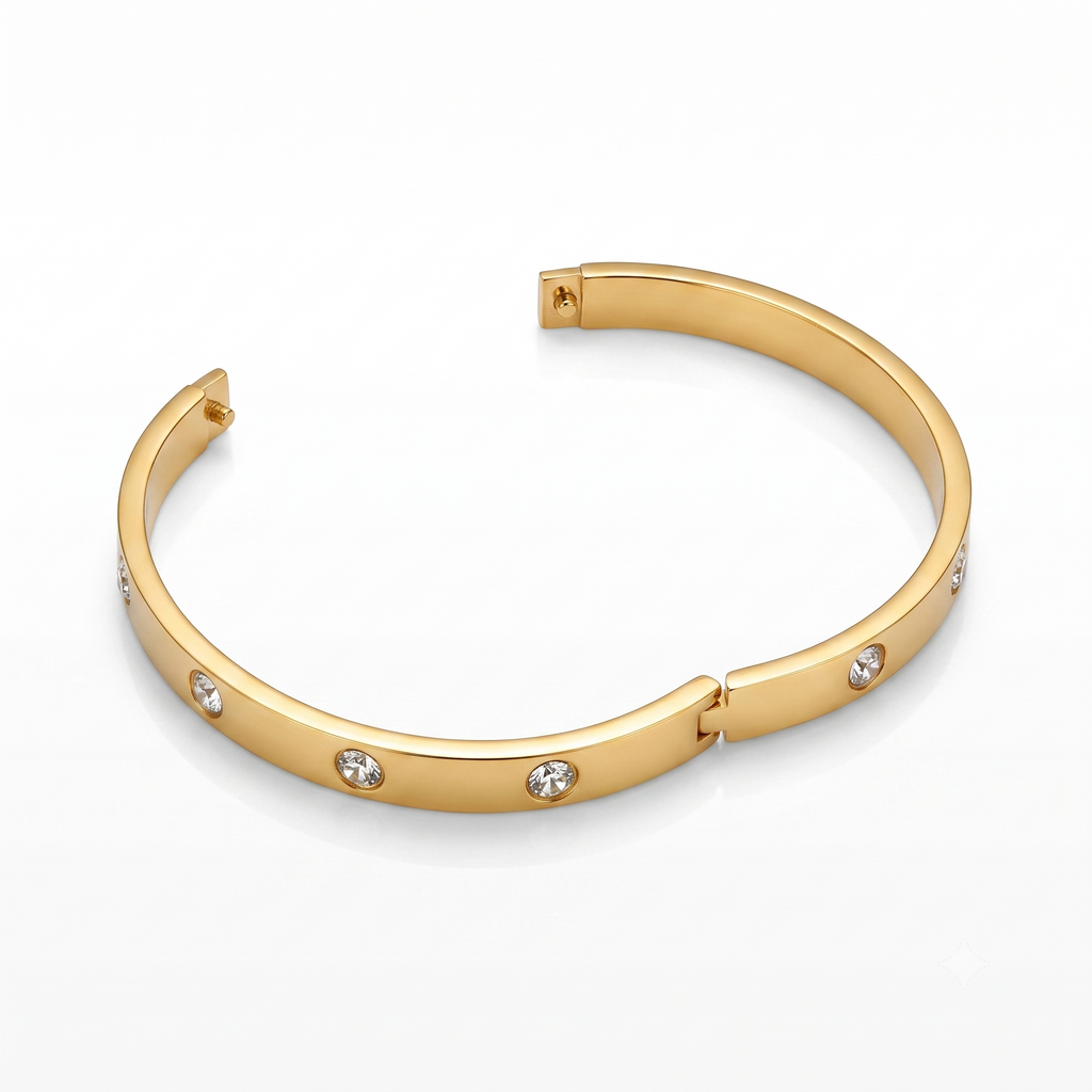 Gold Crystal Cuff