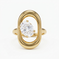 Oval Crystal Ring