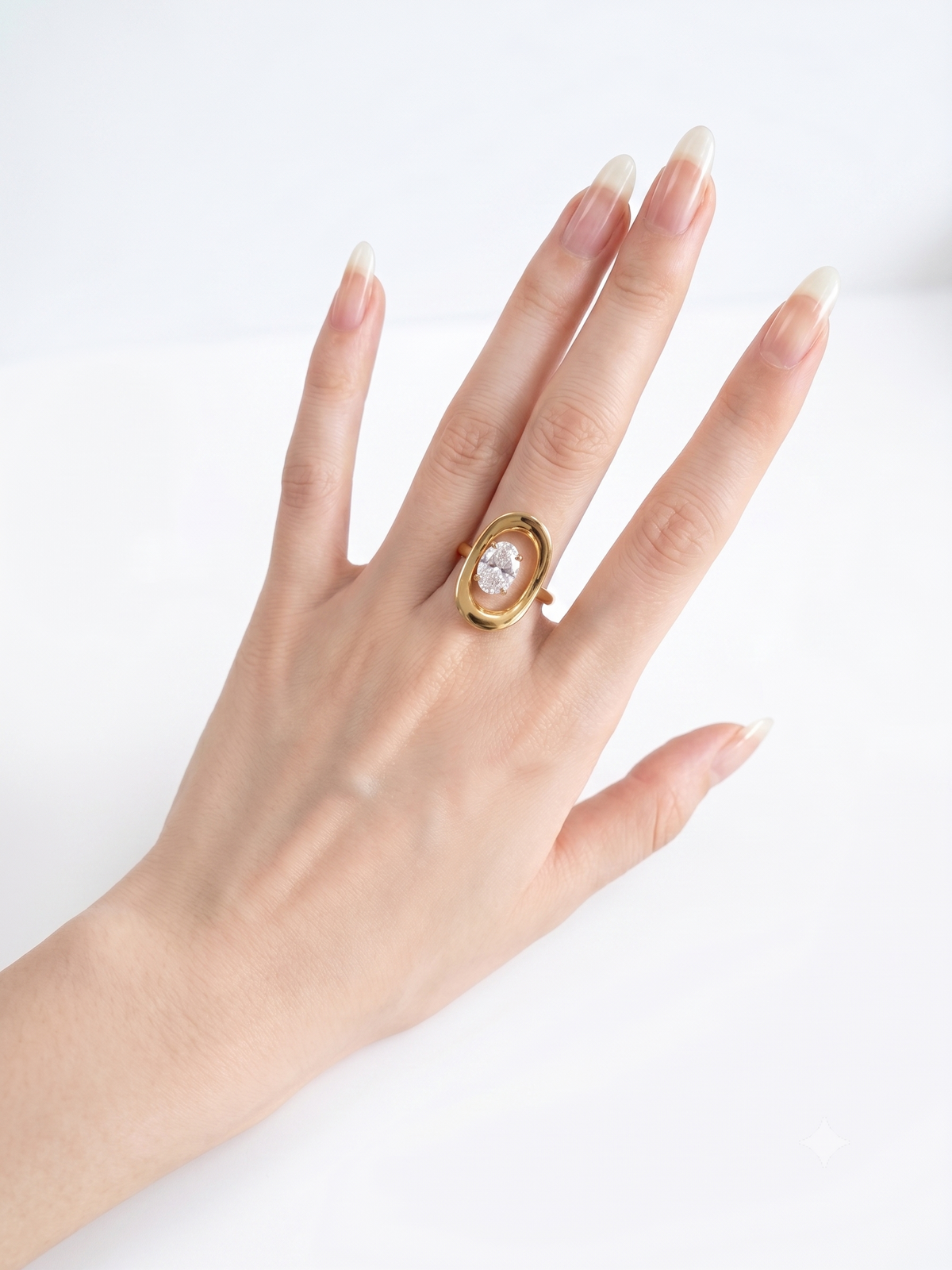 Oval Crystal Ring